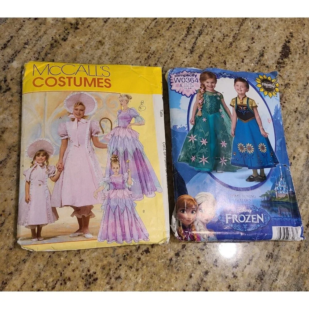 Simplicity W0364 Child's Sz 3-8 Disney FROZEN Anna Elsa & McCalls MP228 Princess